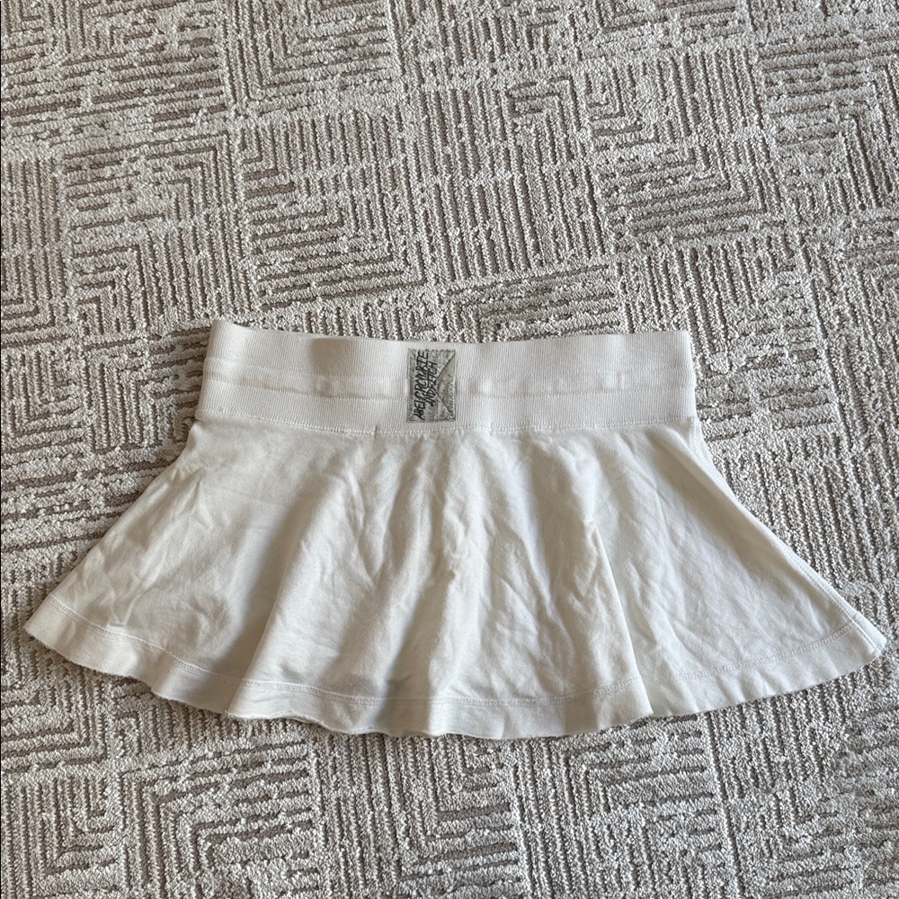Y2K Abercrombie and Fitch Micro Mini Low Rise Terry Skirt Cream - Picture 2 of 8